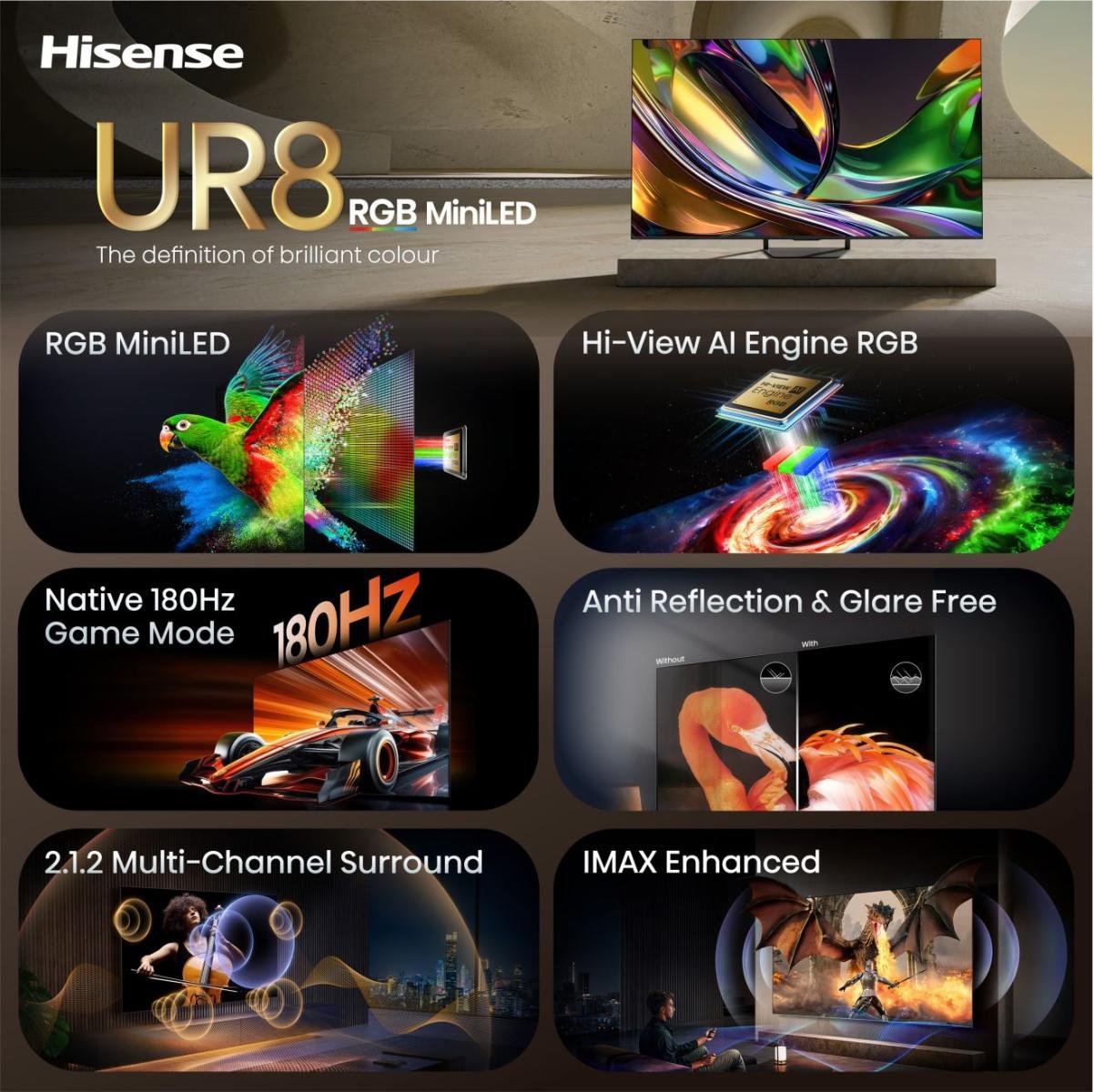 Tv Hisense 65ur8s 65" Serie Ur8 Rgb Miniled