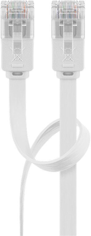 Cat 5e Flat-Patch Cable U/Utp, White, 5 M - Copper