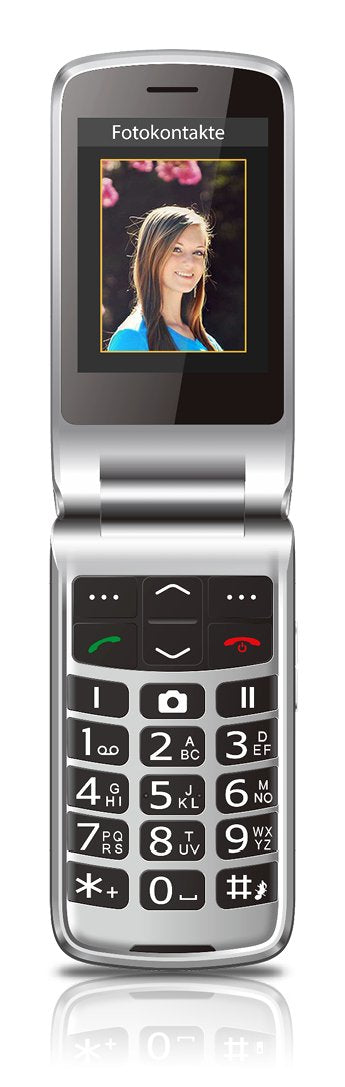 Beafon Sl645 Silver Line, Grosstastenklapphandy, Negro