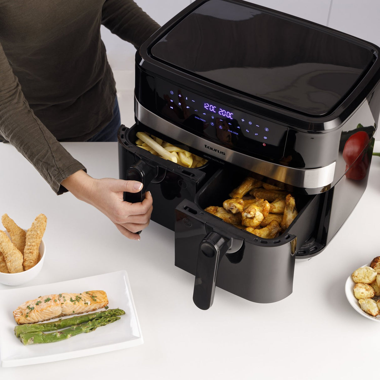 EAN 8414234739803 - Taurus Air Fry Digital Duo Doble 9 L 2200 W Freidora de aire caliente Negro imagen 7