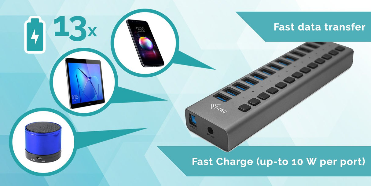 EAN 8595611702952 - i-tec U3CHARGEHUB13 cargador de dispositivo móvil Universal Gris Corriente alterna Interior imagen 6