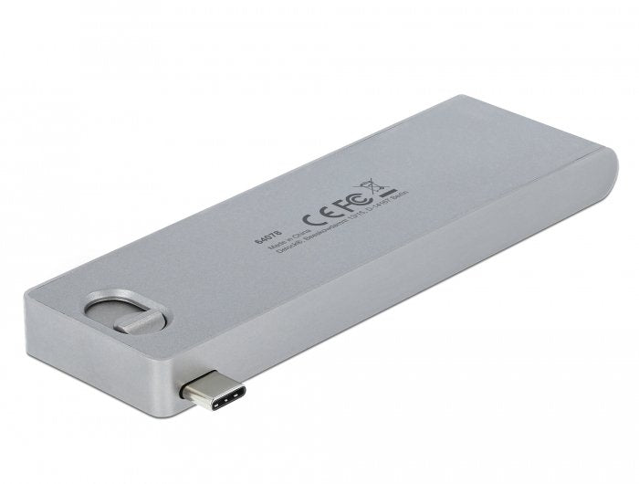 Delock 3 Puertos Hub Y 2 Lector De Tarjetas De Tragamonedas, Lector De Tarjetas Silver, Usb-C 3.2 Gen 1 64078