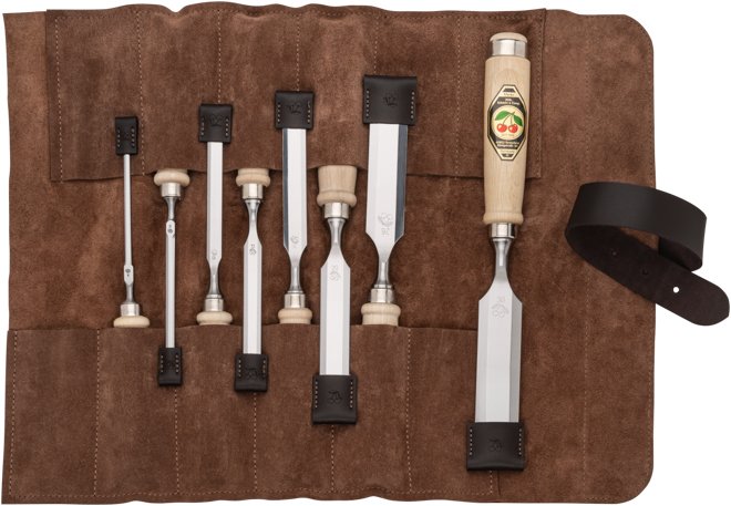 Kirschen Stechbeitelsatz 8-Tlg. Tasche 4-6-10-12-16-20-26-30