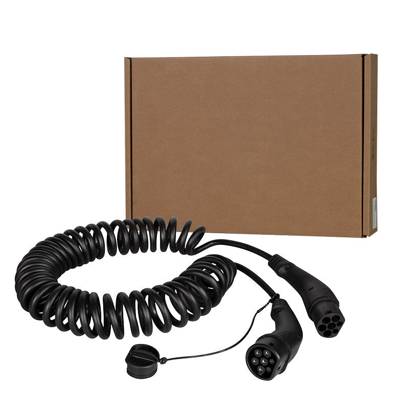 Cable Logilink E-Car Typ 2 11kw 20a 5m Black 3-Phasig, Spiral