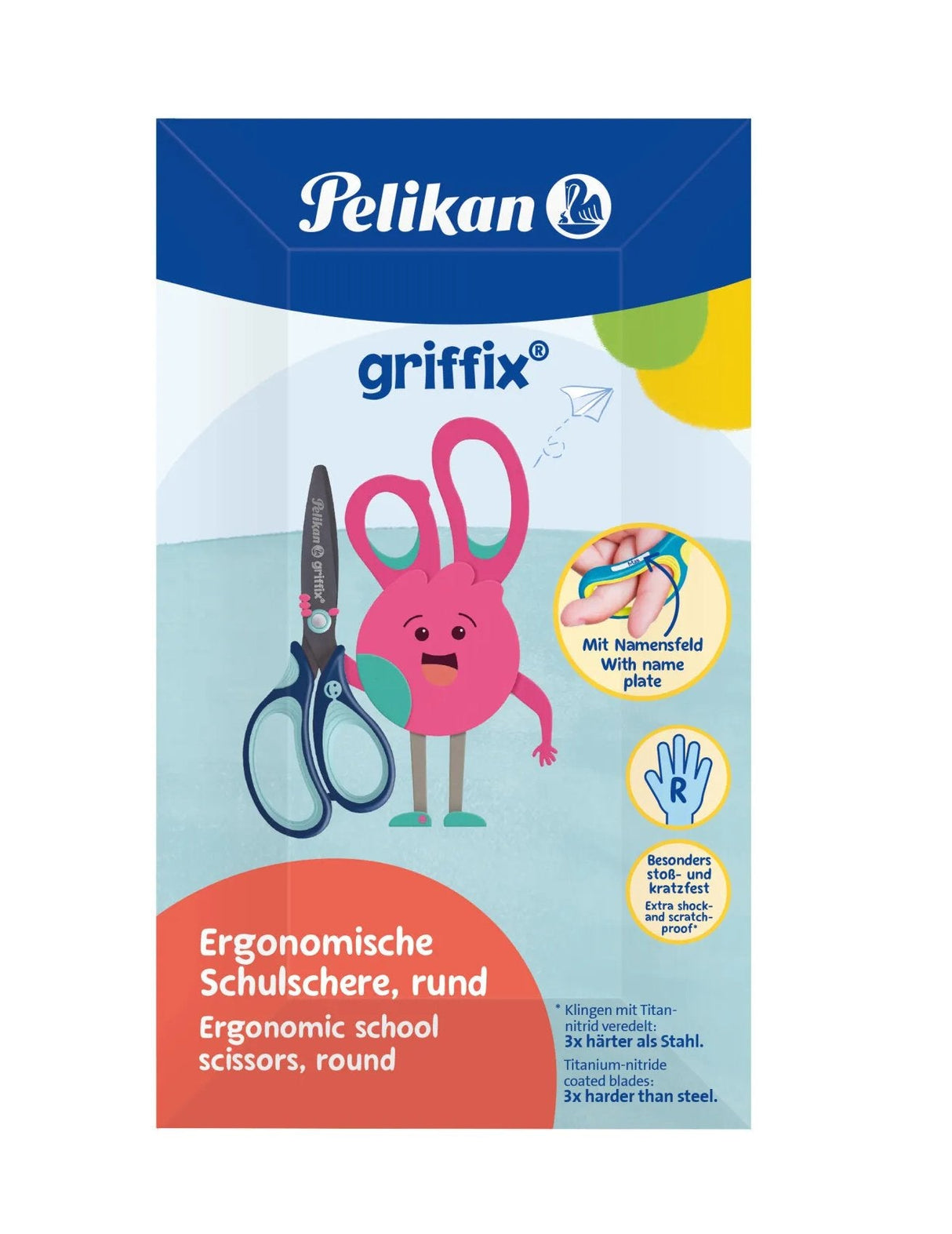 Pelikan Griffix Schulschere Rechtshänder Rund 14cm Azul