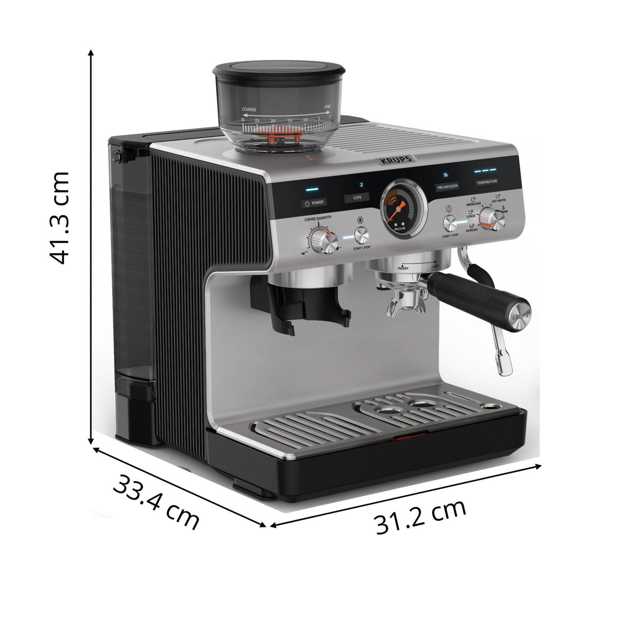 Krups Xp801t Precision Espressomaschine, Negro/Silber