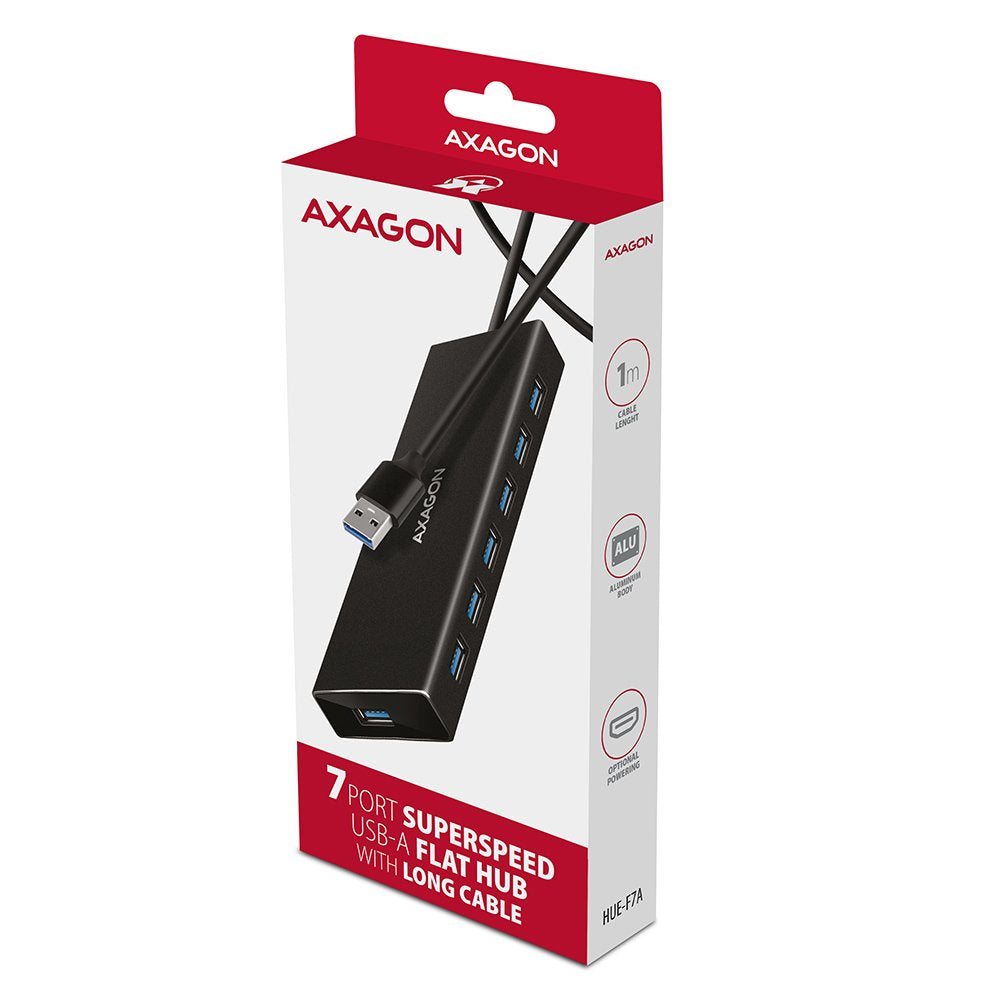 EAN 8595247907035 - Axagon HUE-F7A 7x USB 3.2 Gen 1 ALU FLAT hub micro power IN 1m USB-A USB 3.2 Gen 1 (3.1 Gen 1) Type-A 500 imagen 8