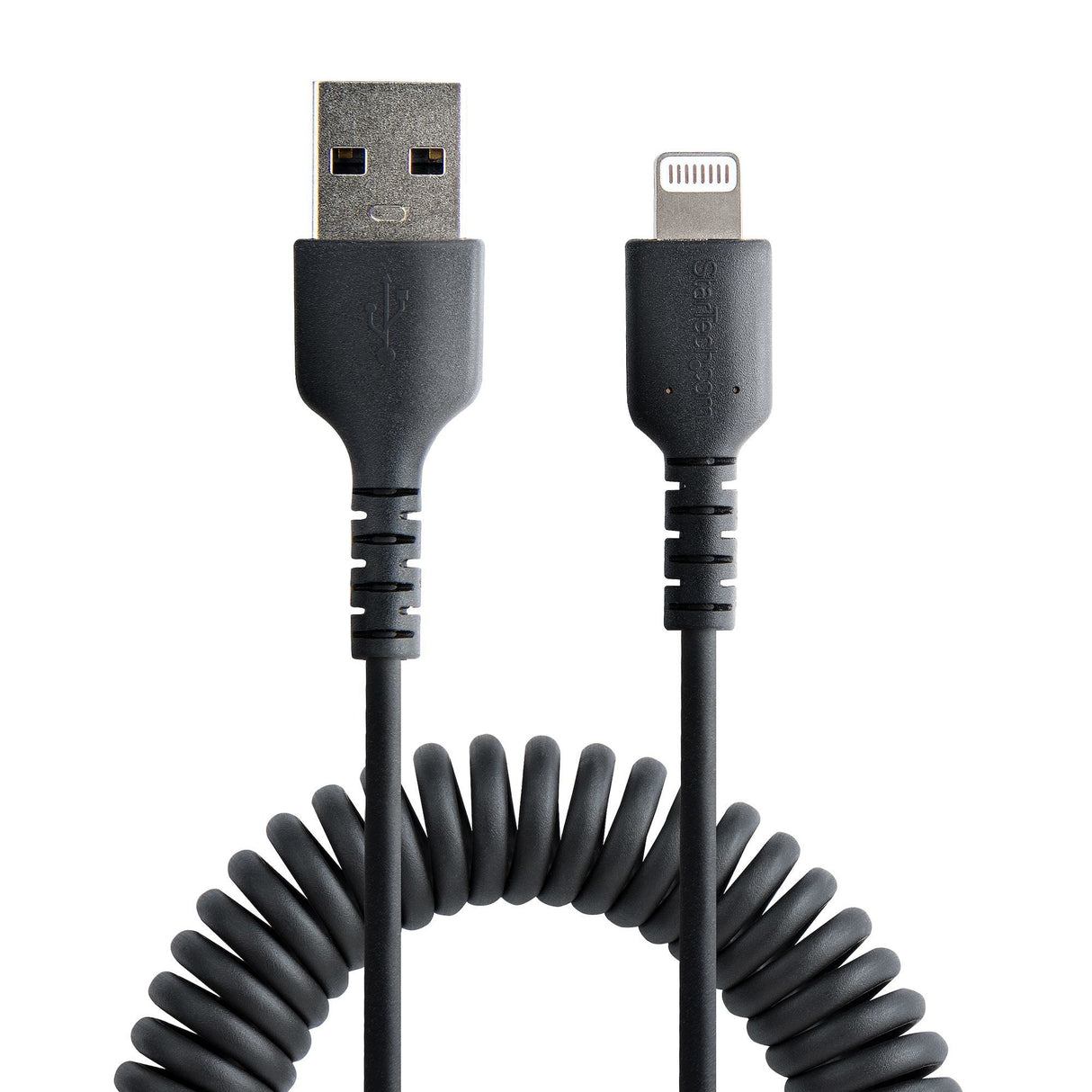 Usb To Lightning Cable - 1m Cabl (3.3ft) Coiled Cable Black