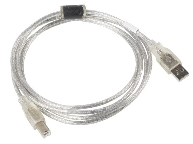 Lanberg Cable Usb-A Macho A Usb-B Macho Ca-Usba-12cc-0018-Tr,Ferrita,Transparente,1.8 Metros
