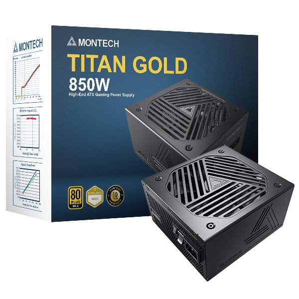 Montech Titan Gold 850w - 80 Plus & Cybenetics Gold Netzteil, Modular, Pcie 5.0 - 850 Watt