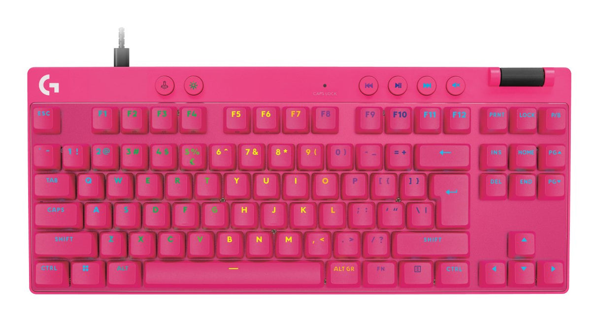 Teclado Ingles Logitech G Pro X Tkl Rapid Usb Qwerty Internacional De Ee.Uu. Rosa