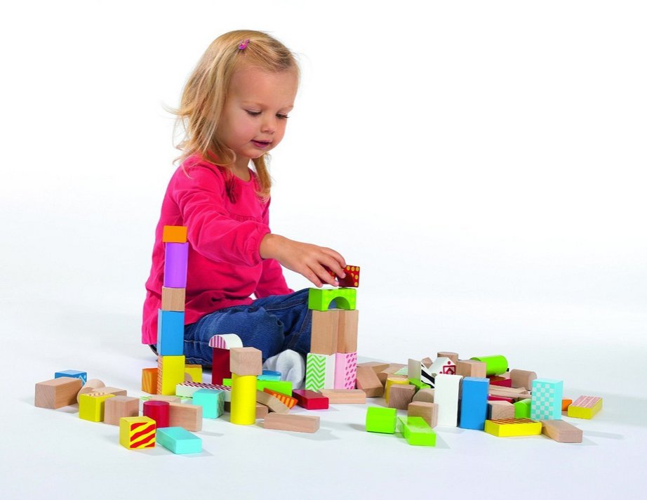 Bloques De Construcción De Madera Eichhorn Color, Juguete De Construcción 50 Piezas 100002226