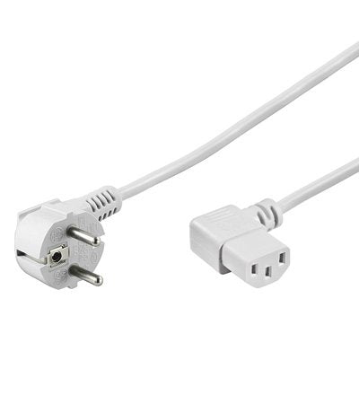 Cables De Dispositivo Frío Goobay C13, 2 Metros De Blanco, En Ángulo En Ambos Lados 95424