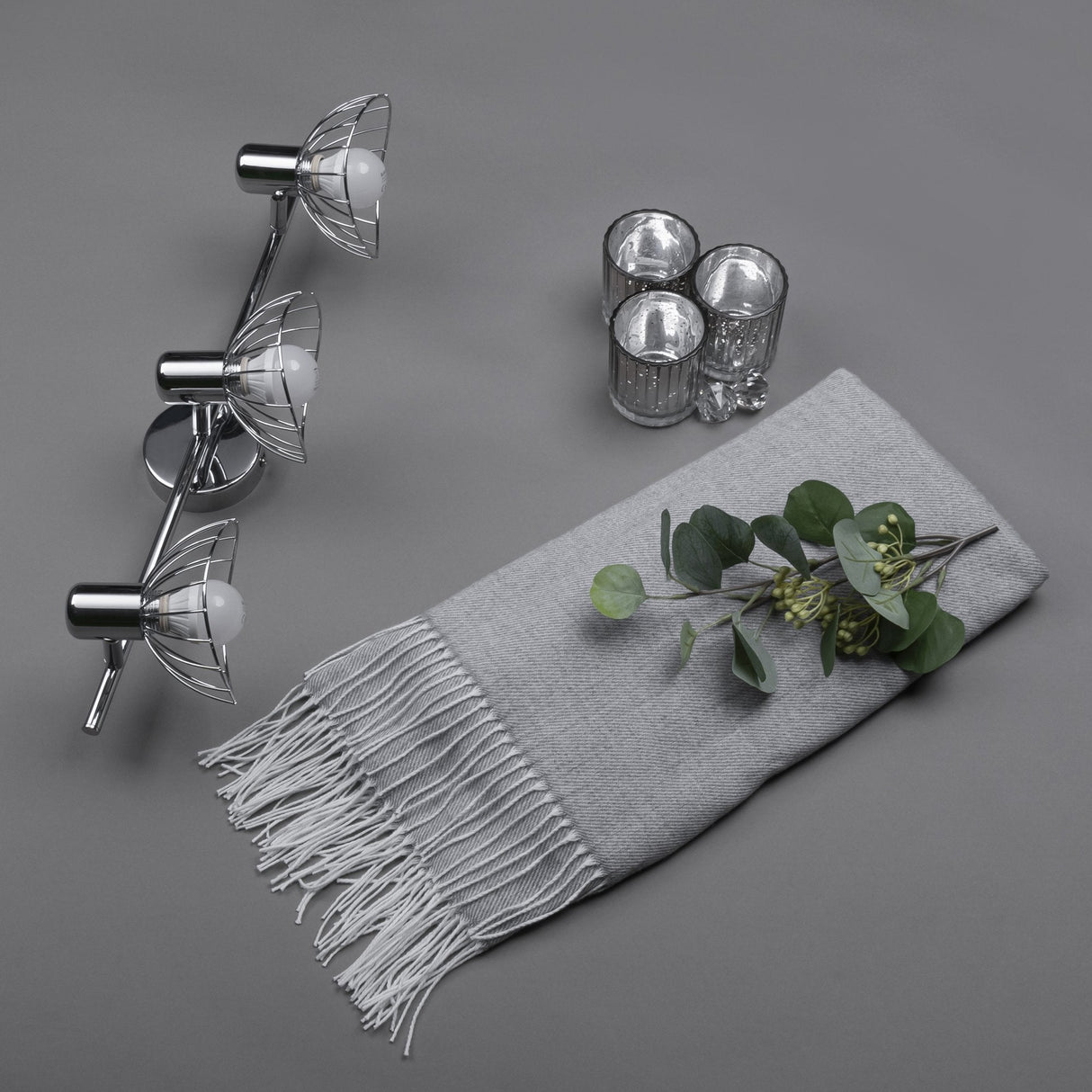 Activejet Gizel Tira De Luz De Pared De Techo Triple Cromo E14 Lámpara De Pared Para Sala De Estar