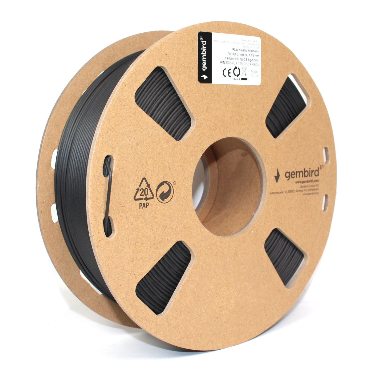 EAN 8716309094924 - Gembird 3DP-PLA1.75-02-CARBON material de impresión 3d Ácido poliláctico (PLA) Negro 800 g imagen 4