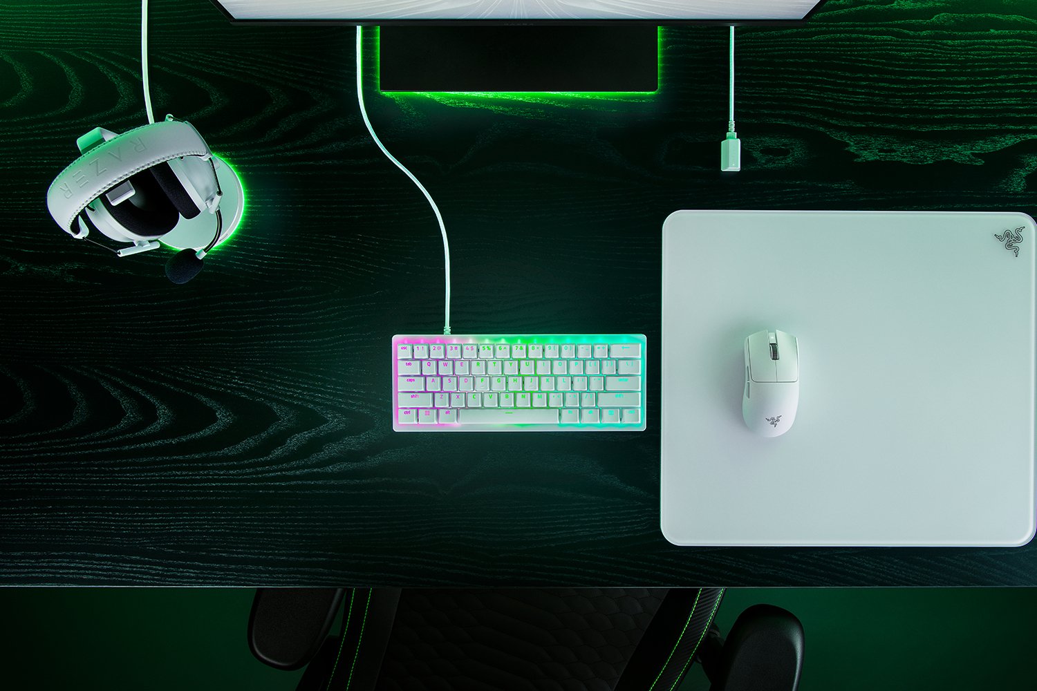 Teclado Razer Huntsman V3 Pro Tenkeyless - Blanco - Us Layout