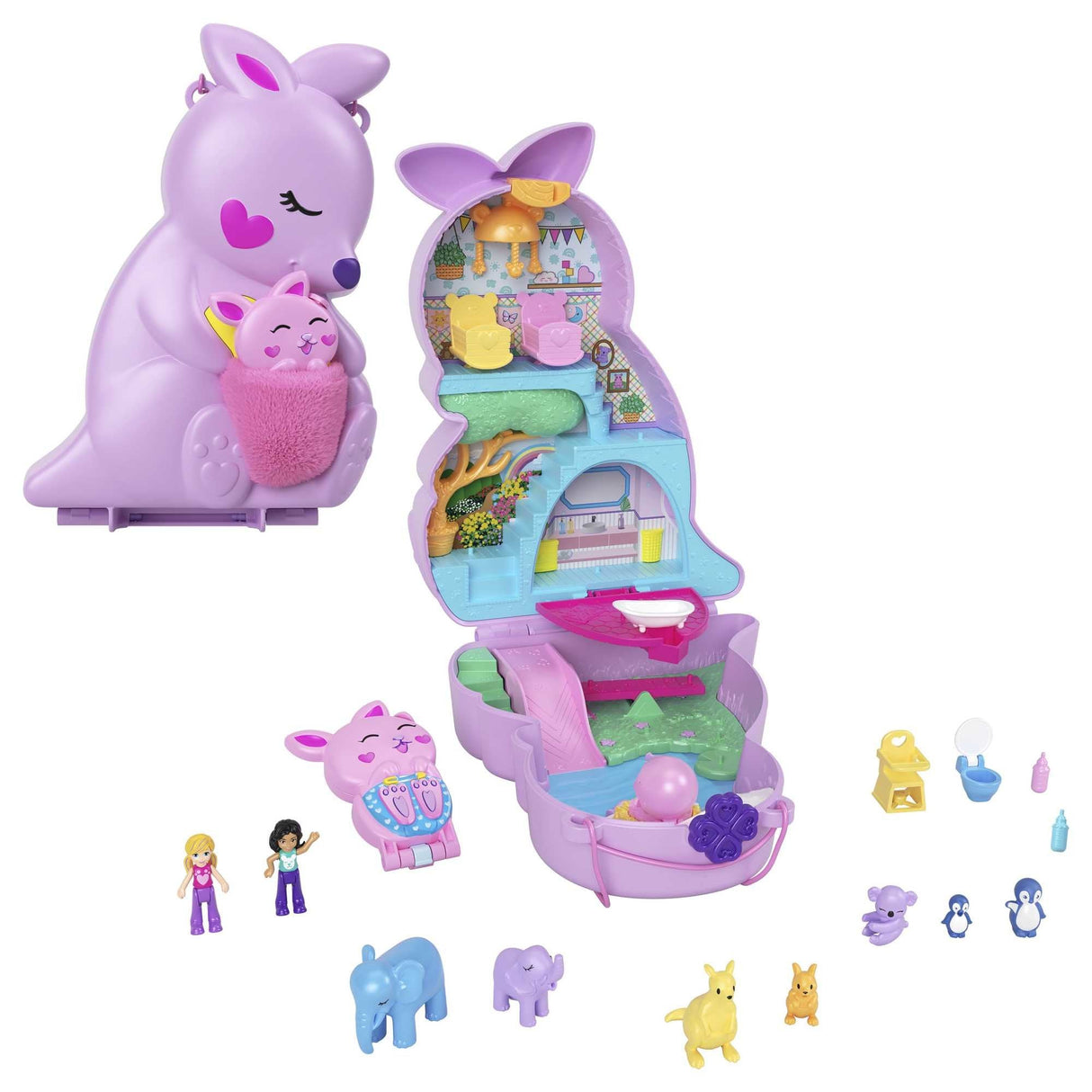 Figura Mattel Polly Pocket Mama & Joey Kangaroo Pocket Hkv50