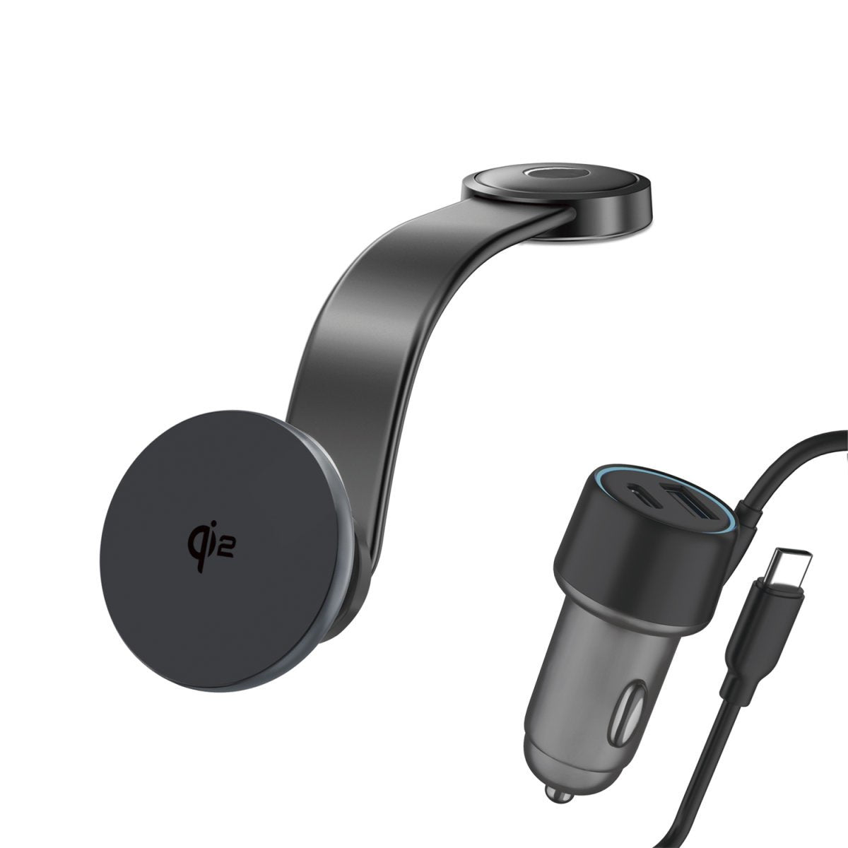 4smarts Qi2 Universal Gris Encendedor De Cigarrillos Cargador Inalámbrico Auto