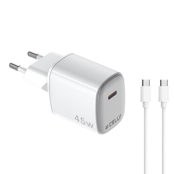 EAN 8021735221395 - Celly UPTC1USBC45WCTC cargador de dispositivo móvil Smartphone, Tableta Blanco Corriente alterna, USB Car imagen 1