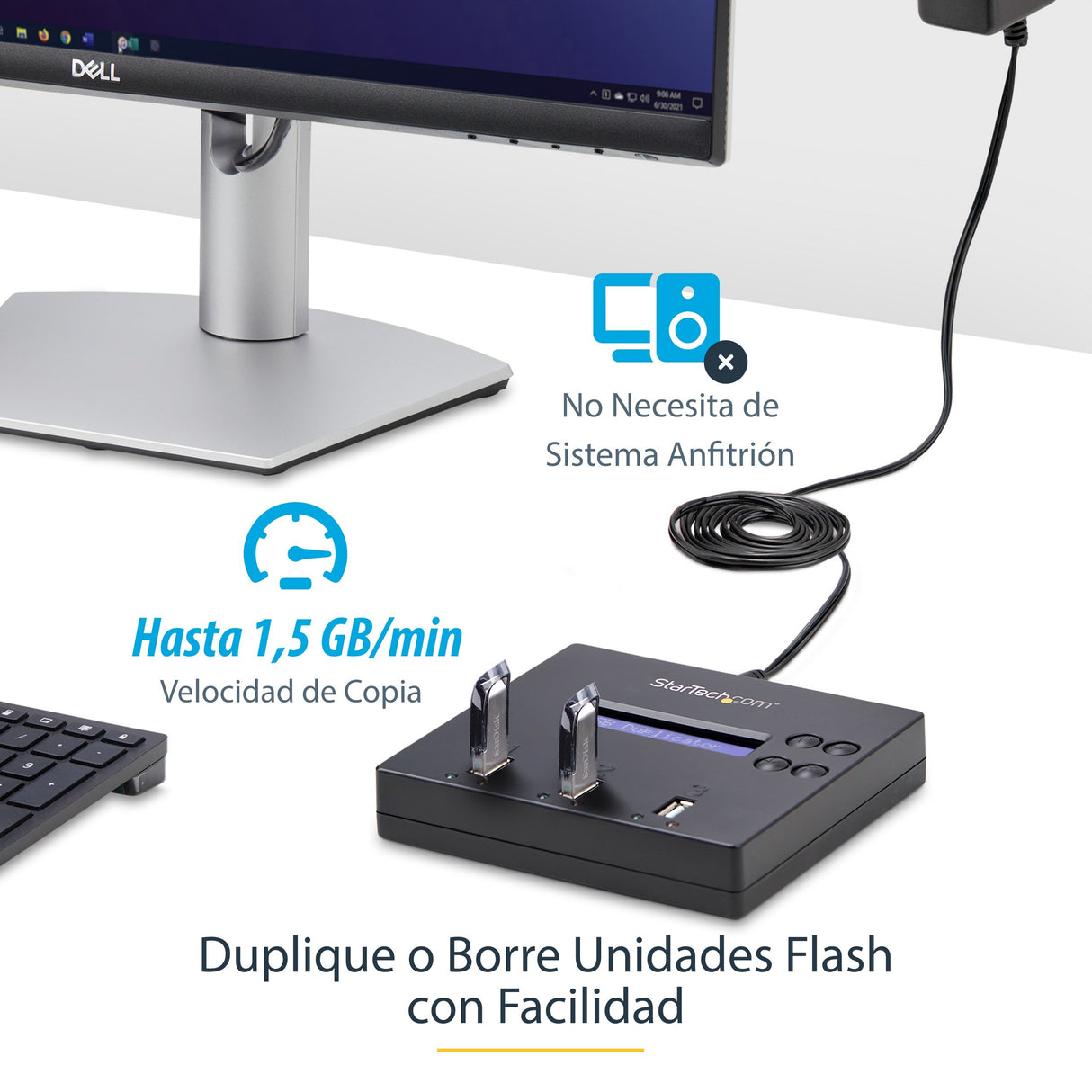 EAN 0065030849944 - StarTech.com USBDUP12 duplicador de datos y soporte Duplicador de pendrives Azul 2 copias imagen 9