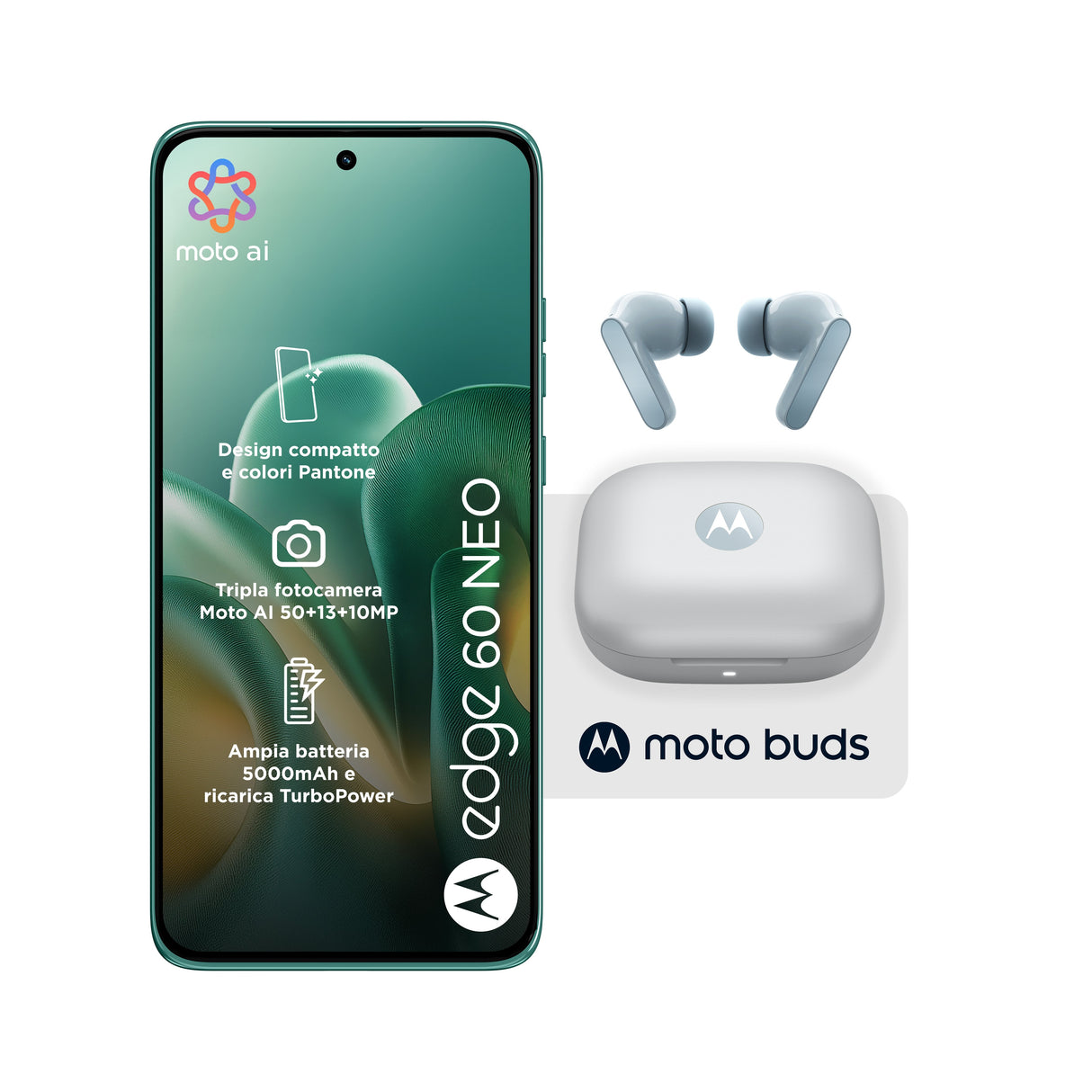 Motorola Edge 60 Neo 8+256gb 6.36" 5g Pantone Frostbite + Buds Ds Ita
