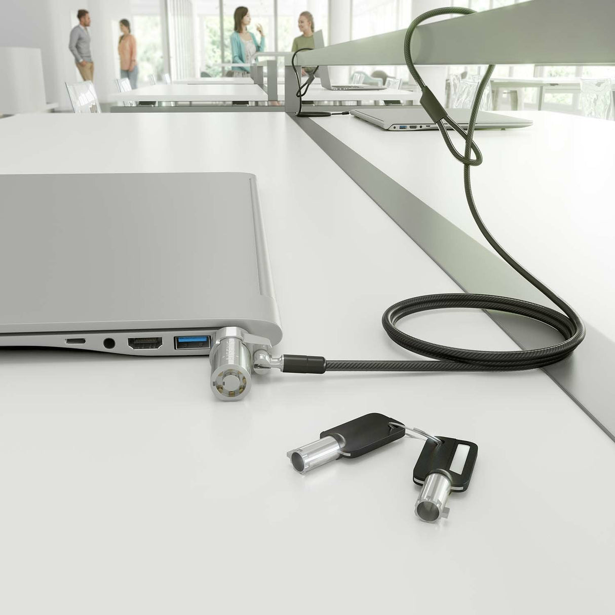 Aisens Cable De Seguridad Tipo Nano Para Portátiles Aslk-D45k06-Bk 1.5m