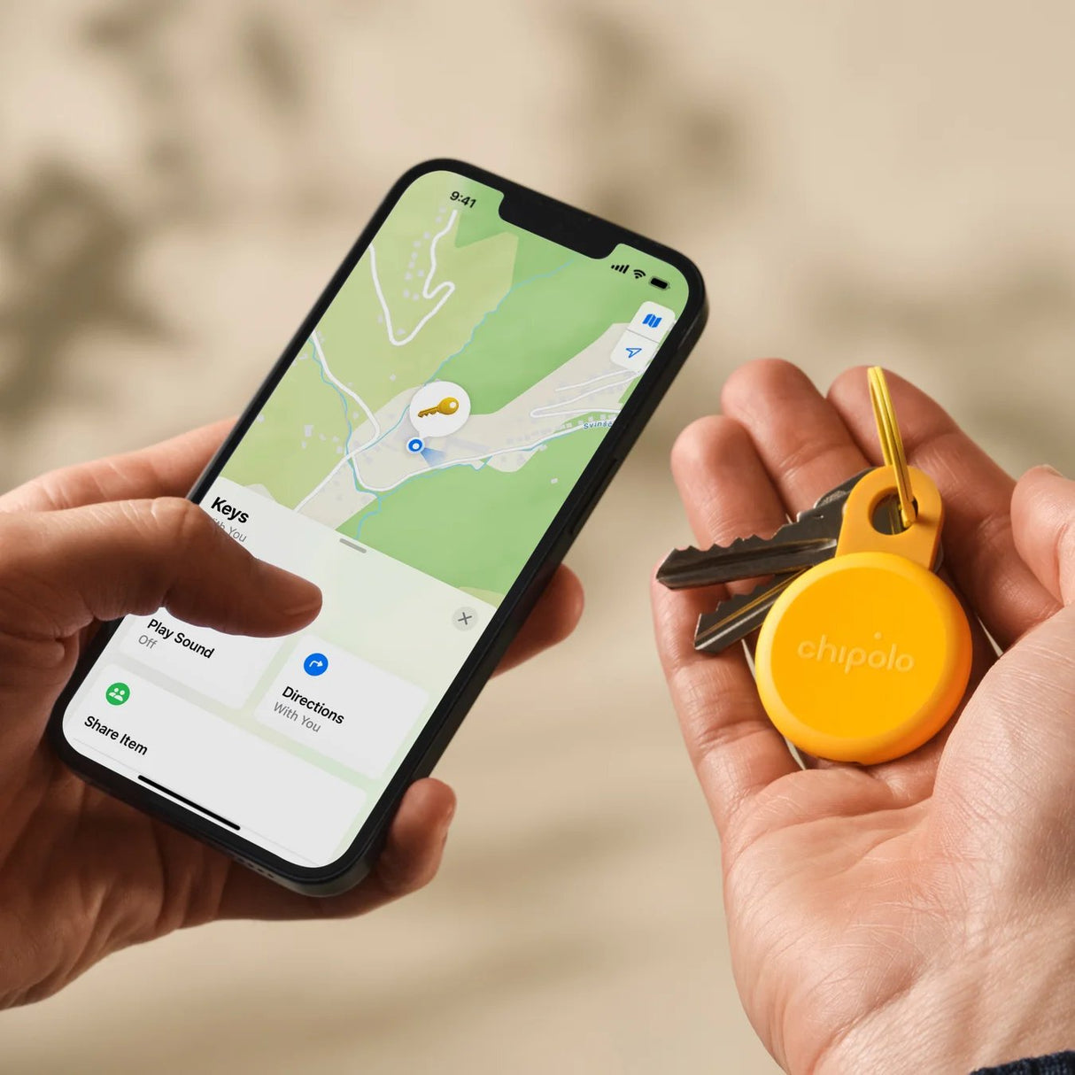 Chipolo Loop Rechargeable Tracking Tag Compatible With Apple Find My On Iphone (Honey)