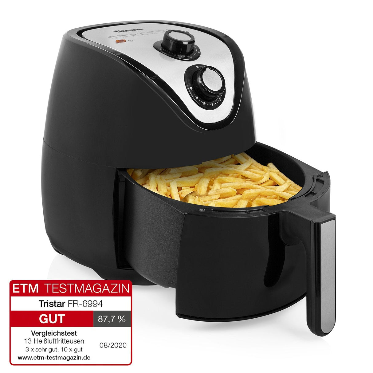 EAN 8713016075628 - Tristar FR-6994 freidora Sencillo 4,5 L Independiente 1500 W Freidora de aire caliente Negro, Plata imagen 13