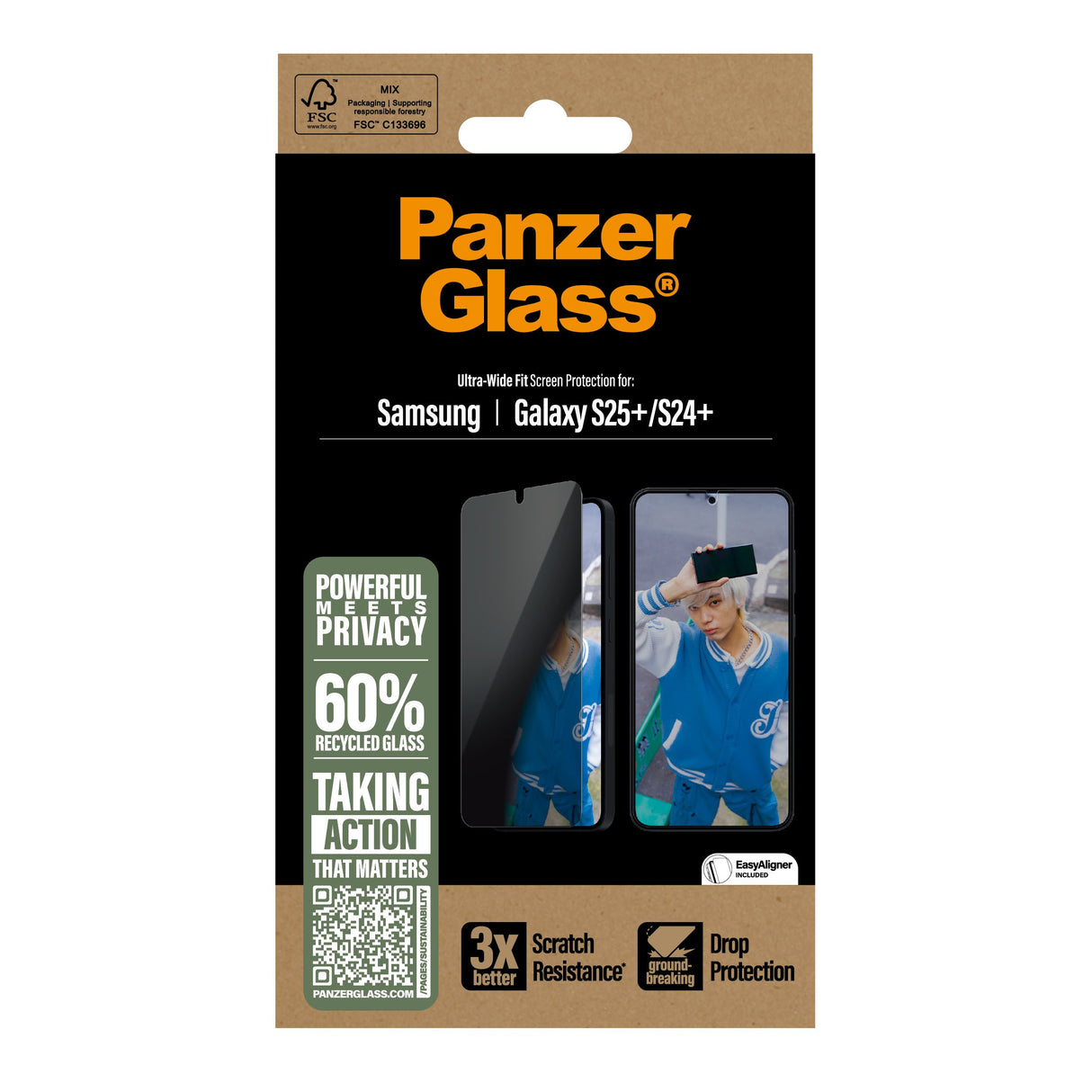 EAN 5715685017339 - PanzerGlass ® Privacy Screen Protector Samsung Galaxy S25+ | S24+ | Ultra-Wide Fit Protector de pantalla imagen 3