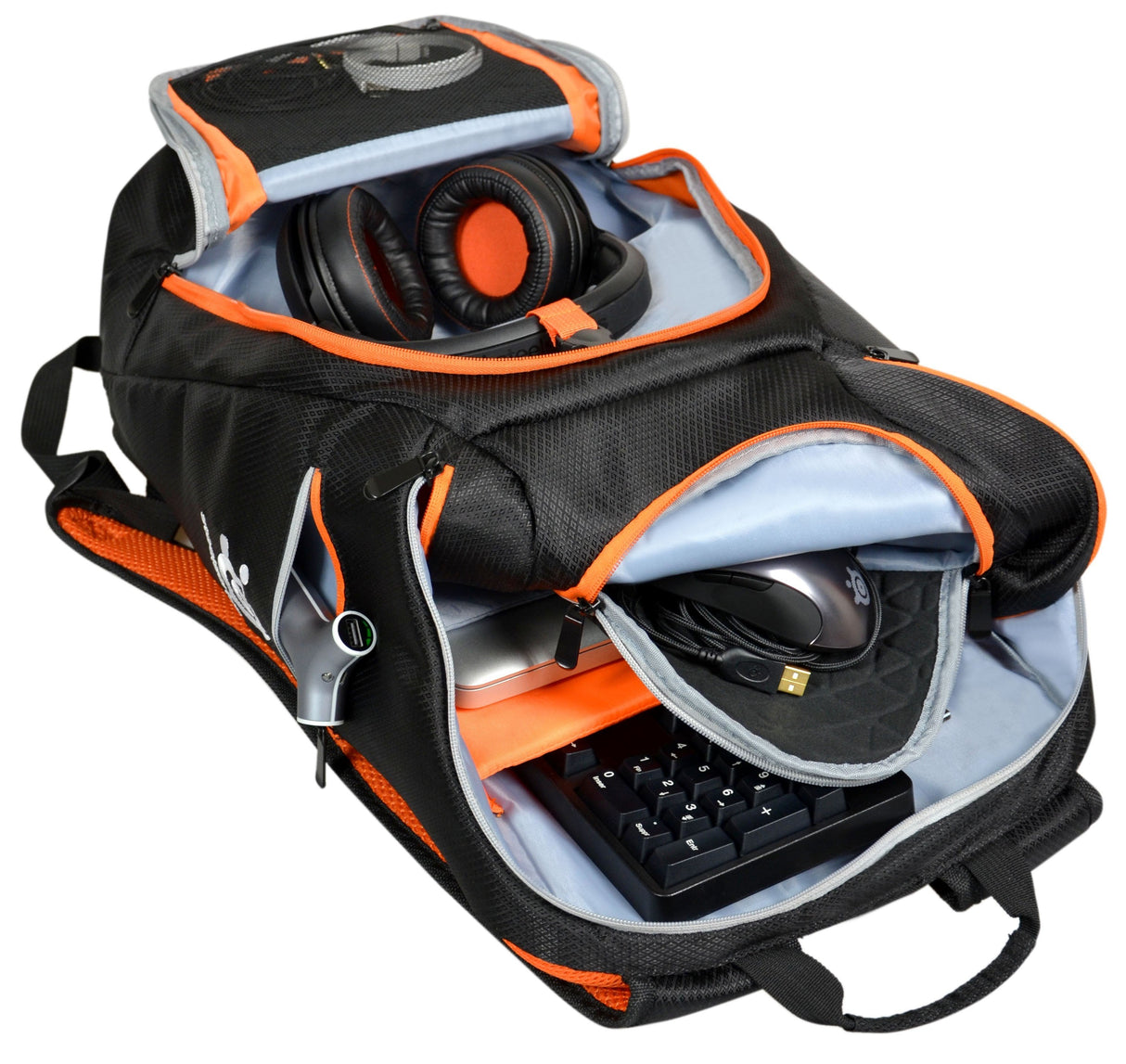 Port Designs Gaming Mochila Poliéster Negro, Naranja