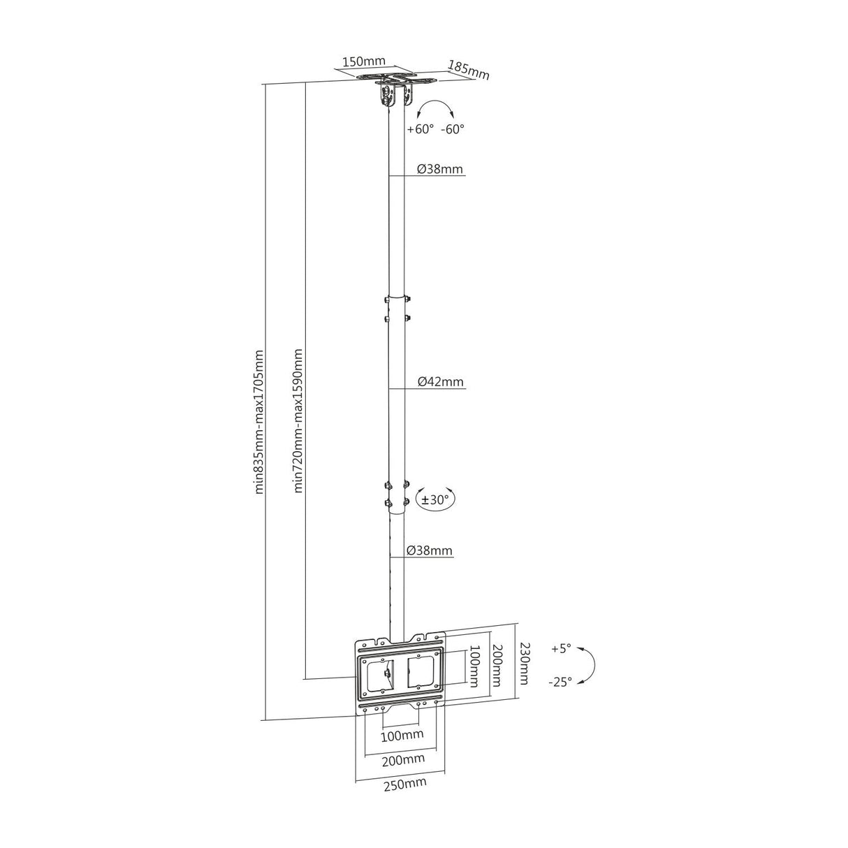 EAN 8436574703948 - AISENS CT43TSE-053 soporte para pantalla de señalización 109,2 cm (43") imagen 8