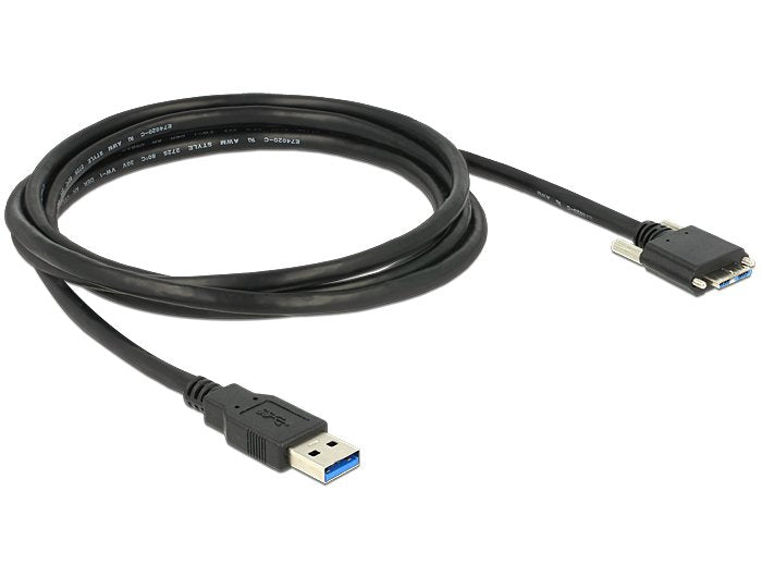 Delock 83598 Cable Usb 3.0 Tipo A Macho > Usb 3.0 Tipo Micro-B Macho Con Tornillos 2 M