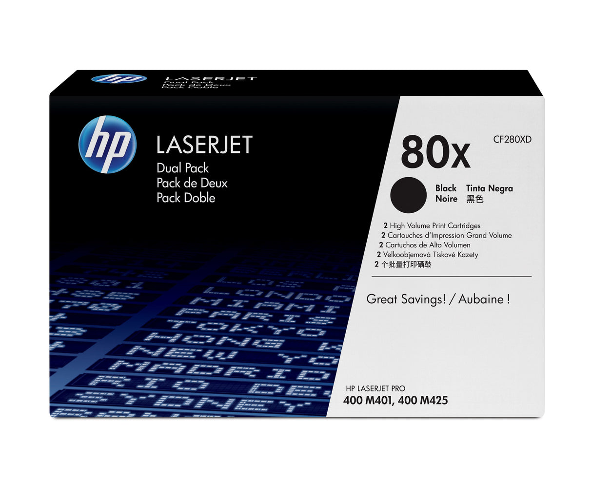 EAN 0886112379643 - HP 80X 2-pack High Yield Black Original LaserJet Toner Cartridges cartucho de tóner 2 pieza(s) imagen 1
