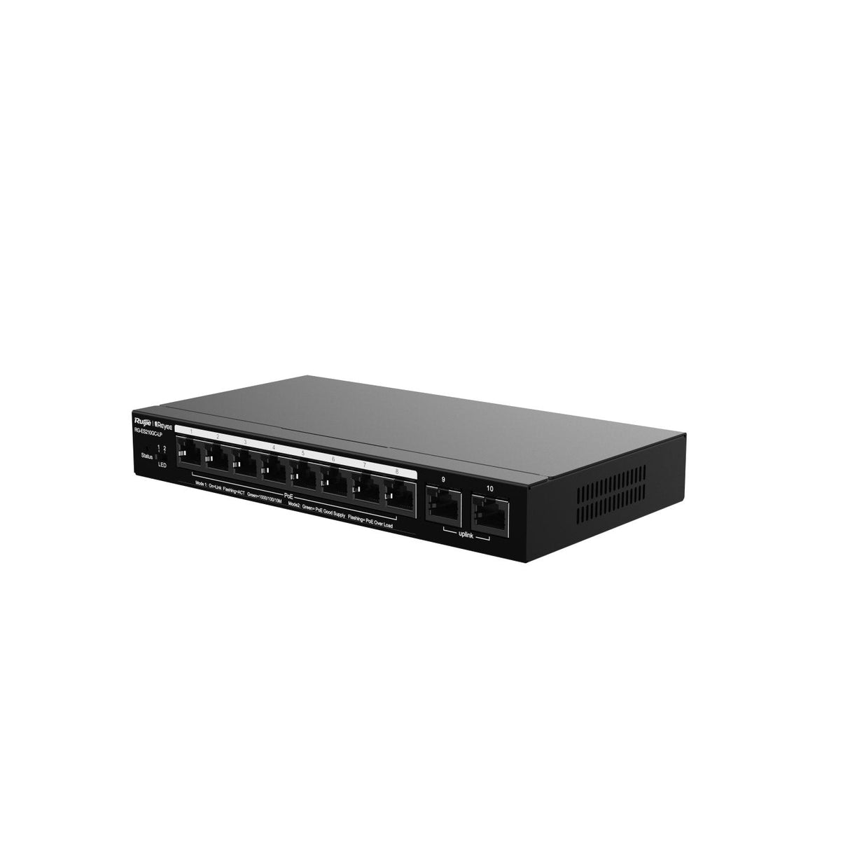 Reyee 10-Port Gigabit Smart Poe Switch, 8 Poe/Poe+ Ports With 2 Gigabit Rj45 Uplink Ports, 70w Poe