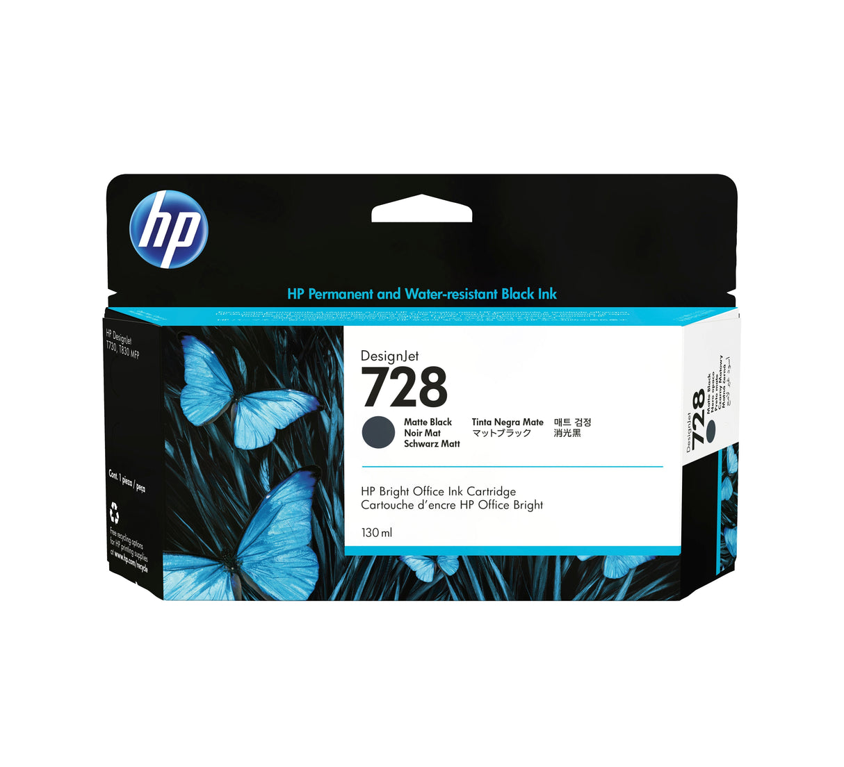 Hp 728 Negro Mate Cartucho De Tinta Original - 3wx25a