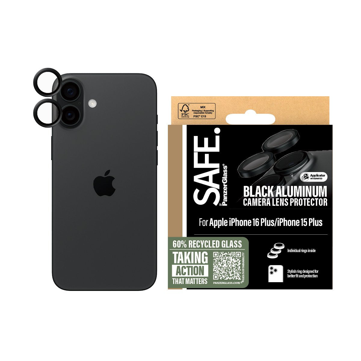 EAN 5715685003042 - PanzerGlass SAFE. by ® Camera Lens Protector Black iPhone 16 | 16 Plus Protector de pantalla Apple 1 piez imagen 2
