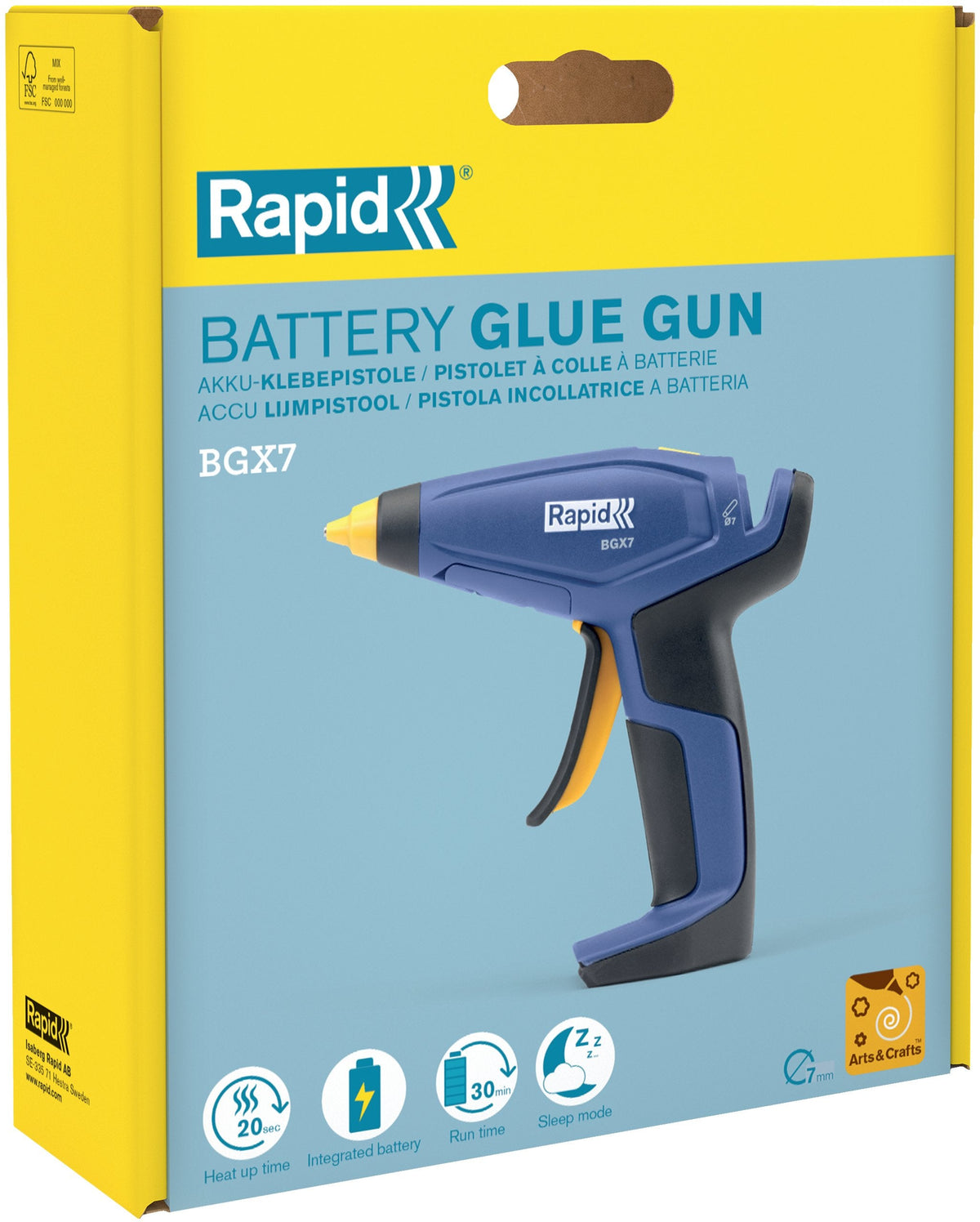 Rapid Pistola De Pegamento Caliente Batería Bgx7 D7mm Abschaltautomatik Azul