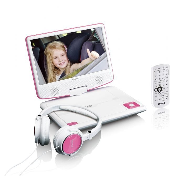 Lenco Dvp-910 Reproductor De Dvd Portátil Convertible 22,9 Cm (9") Negro, Rosa