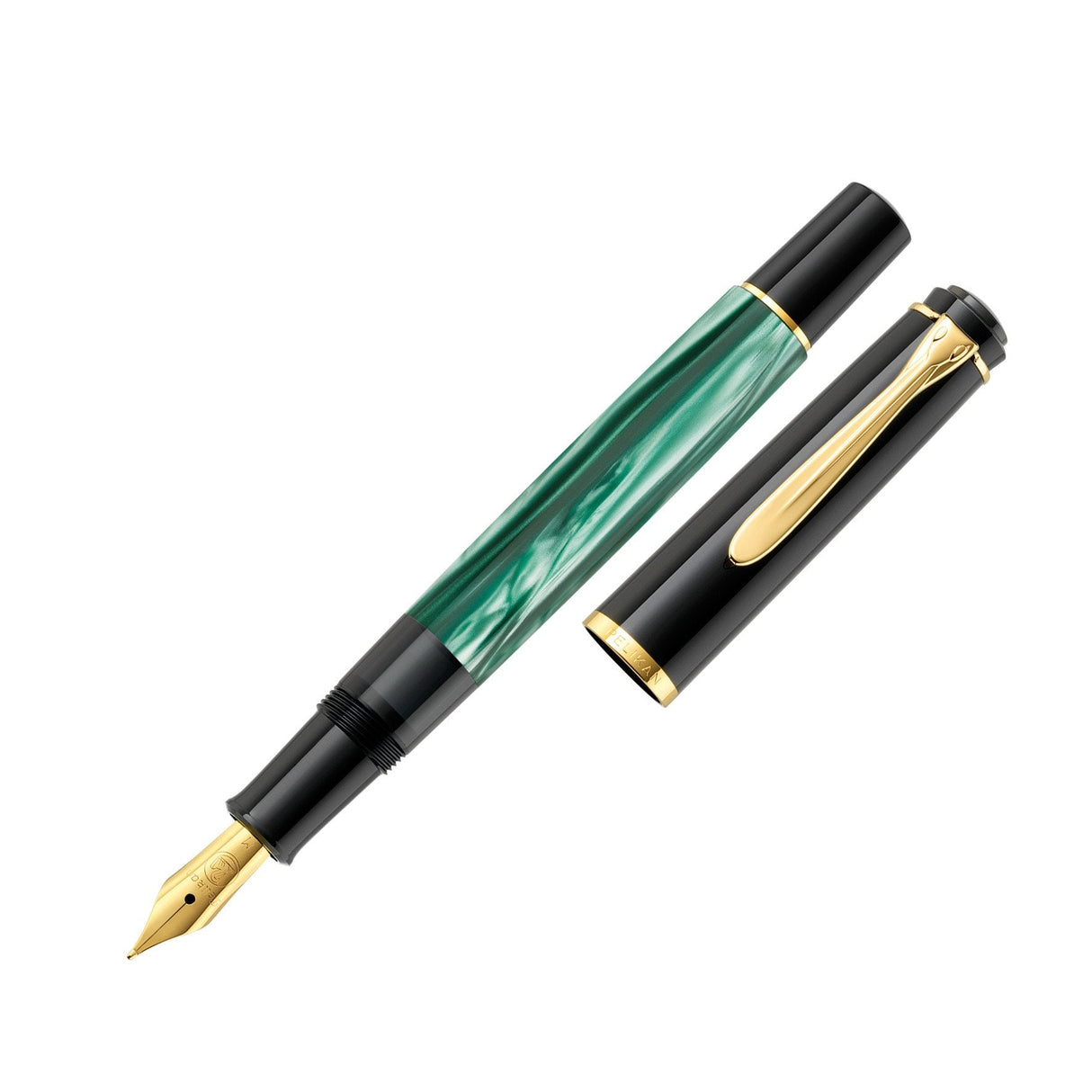 Pelikan Classic M200 - Pluma Estilográfica Pistón Verde Jaspeado 994103