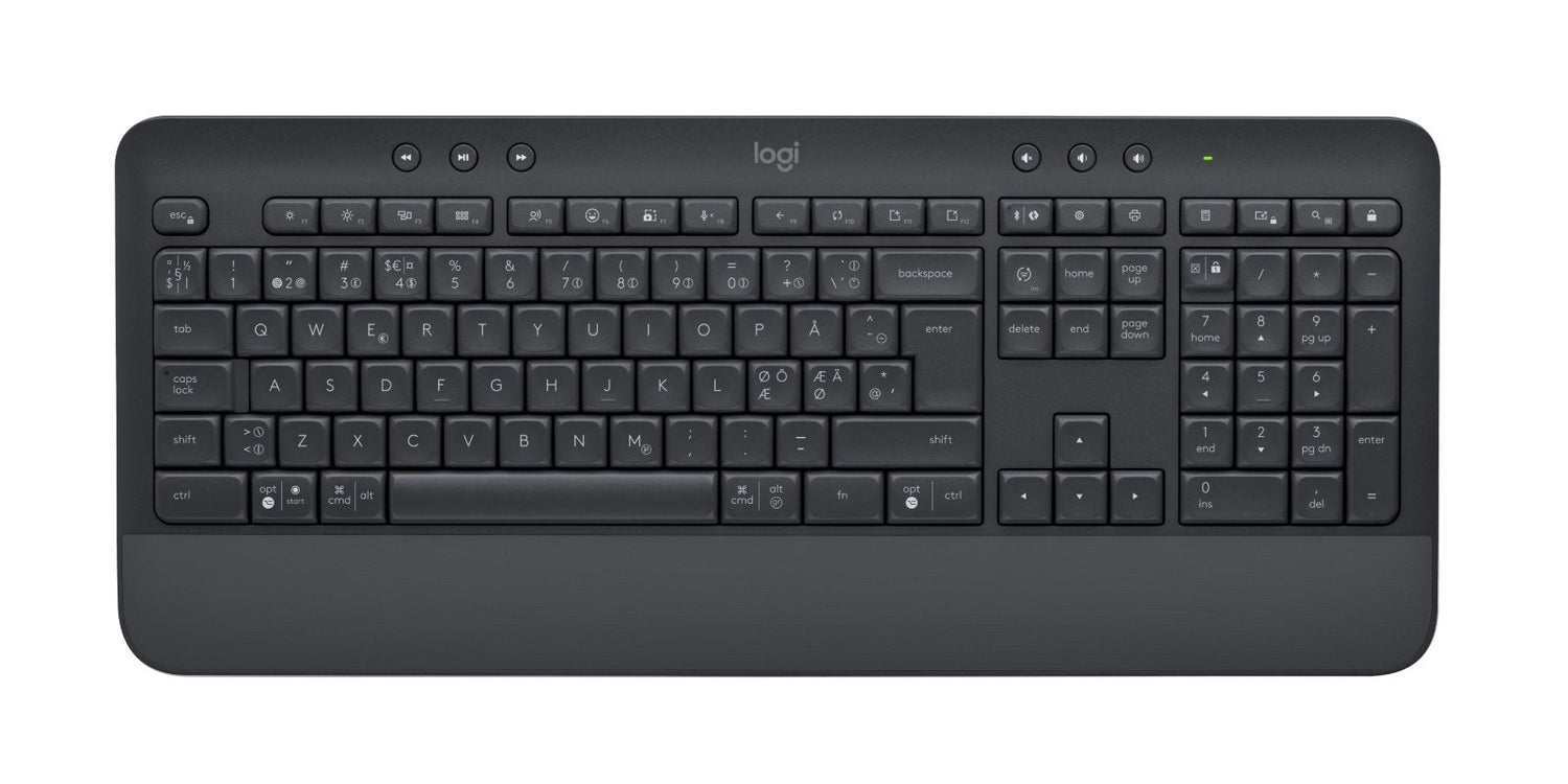 Teclado (Danés, Finlandés, Noruego, Sueco) Logitech Signature Mk650 Combo Ratón Incluido Rf Wireless + Bluetooth Blanco