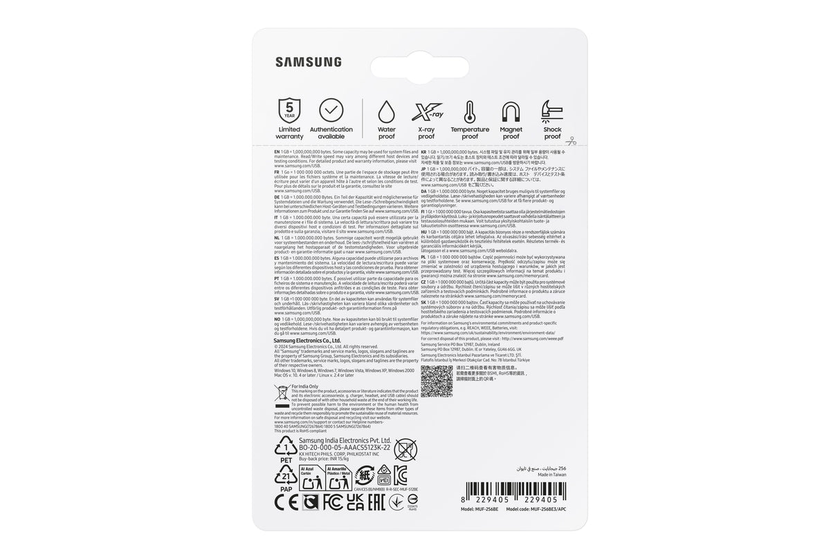 EAN 8801643229405 - Samsung MUF-256BE unidad flash USB 256 GB USB tipo A 3.2 Gen 1 (3.1 Gen 1) Plata imagen 14