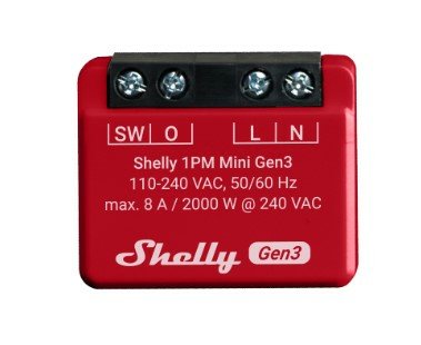 EAN 3800235261590 - Shelly 1PM Mini Gen3 Interruptor inteligente 1P Rojo imagen 1
