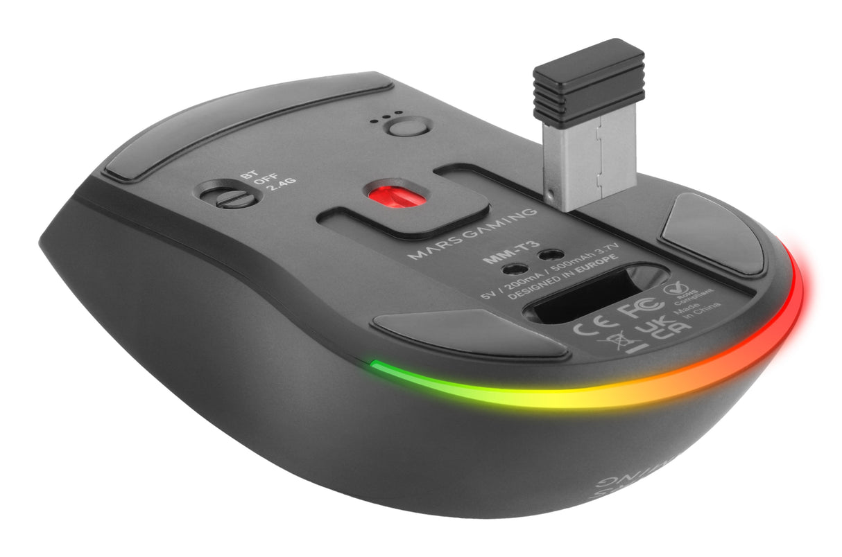 EAN 8435693110910 - Mars Gaming MM-T3 ratón Juego mano derecha RF Wireless + Bluetooth + USB Type-C Óptico 14400 DPI imagen 7