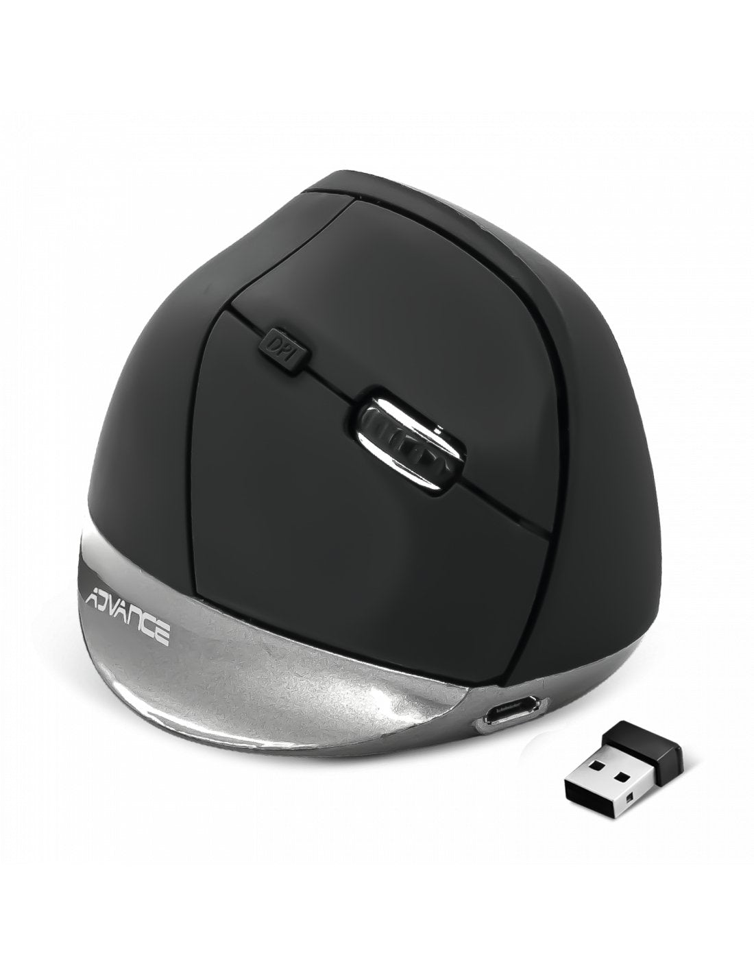 Ratón Inalámbrico Ergonómico Advance Vertical Plus (Negro)