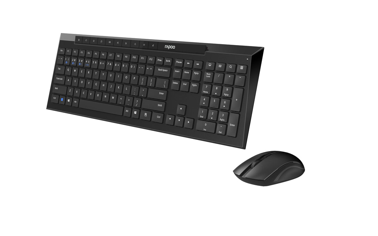 Rapoo 8210m Teclado Ratón Incluido Bluetooth Qwerty Negro