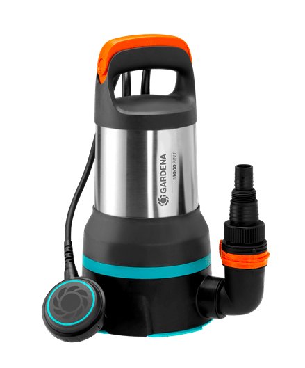 Bomba Gardena Clear/Dirty Water Pump 15000 550 W 0,7 Bar 15000 L/H, Presión E Inmersión Negro/Acero Fino, 550 W, Corriente Alterna, 0,7 Bar, 15000 L/H, Ipx8, Negro