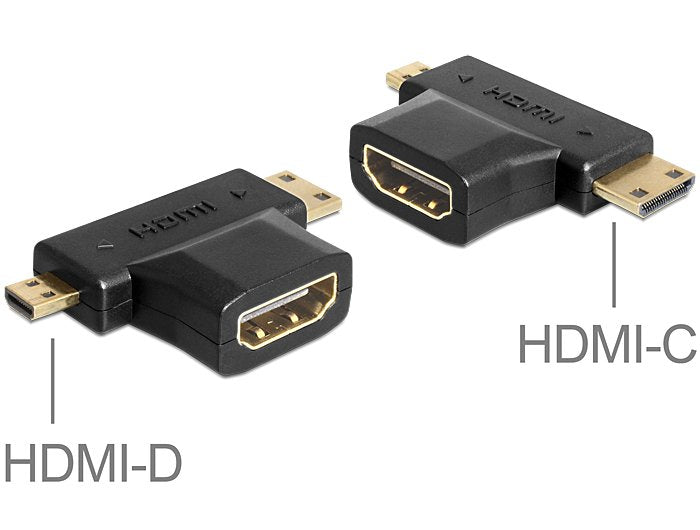 Delock Adaptador Hdmi-A Hembra > Hdmi-C + Hdmi-D Macho