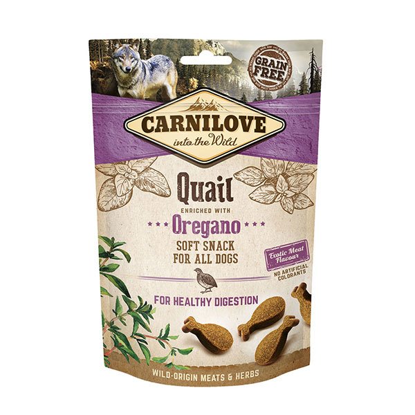 Carnilove Snack Semi-Húmedo Codorniz & Orégano - Premio Para Perros Con Codorniz Y Orégano - 200 G