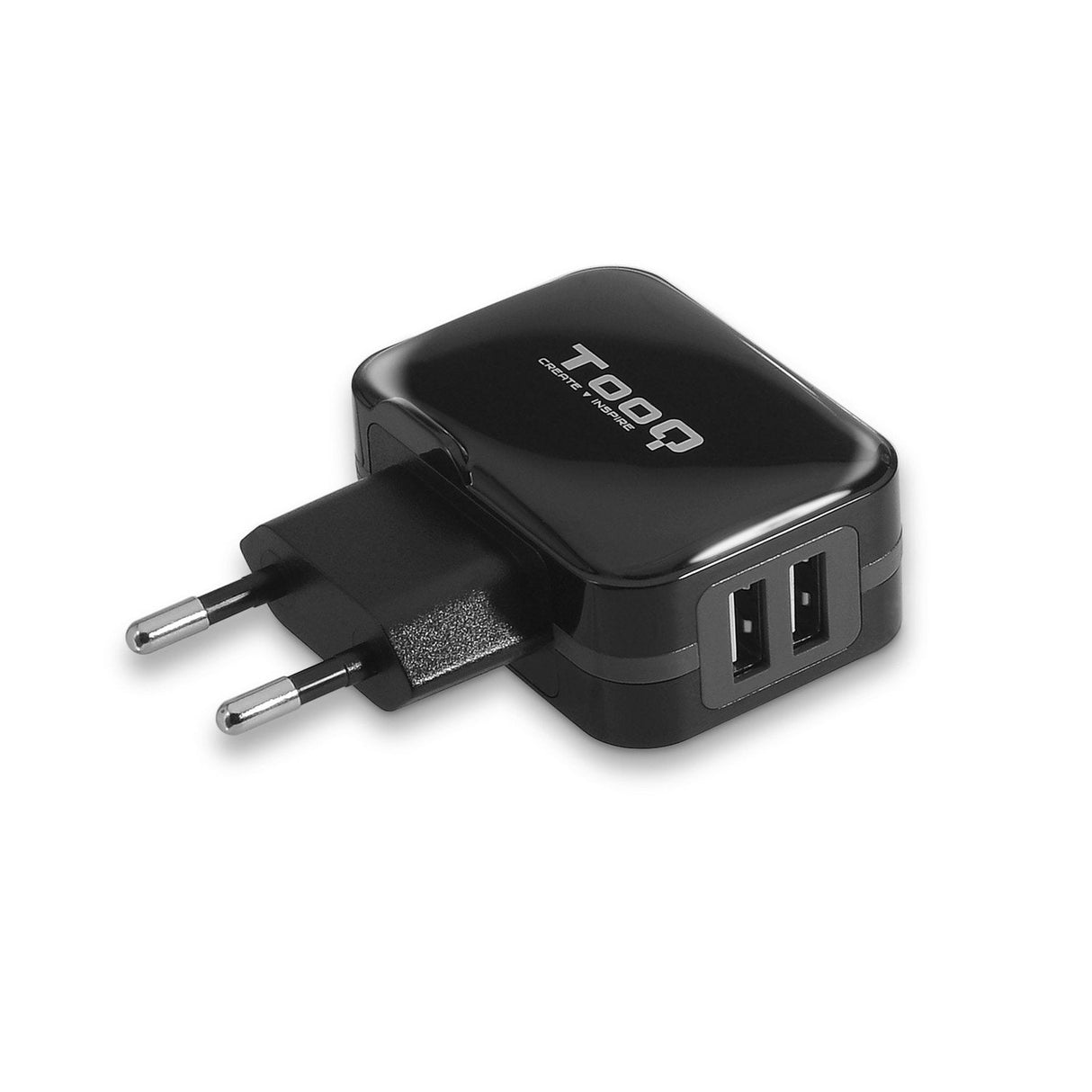 Tooq Cargador De Pared 2x Usb 2.0 - Tecnologia Ai - Negro