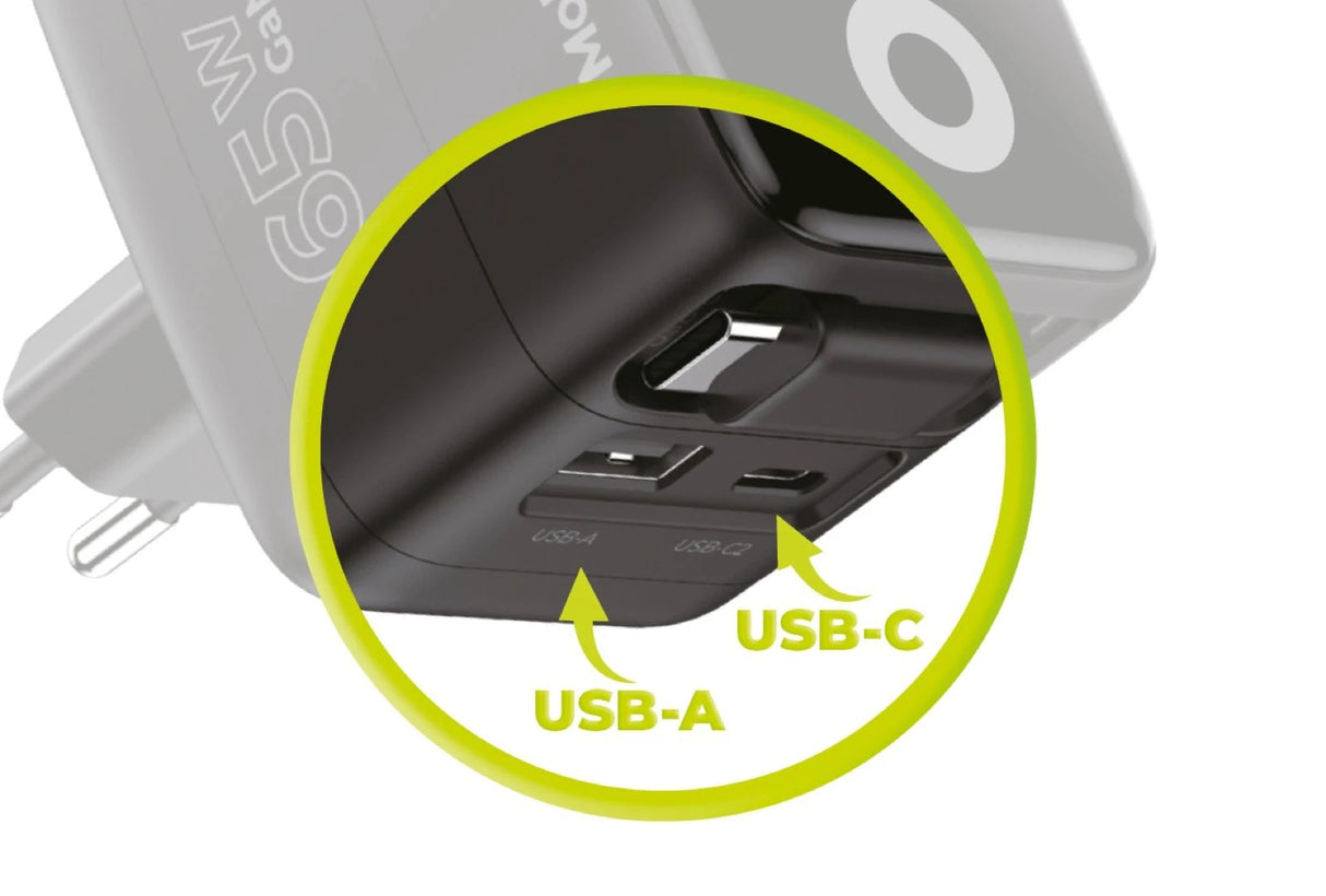 Mobile Origin 65w Gan Charger Pw3 Usb-C Ret. Cable 65cm+Usb-A
